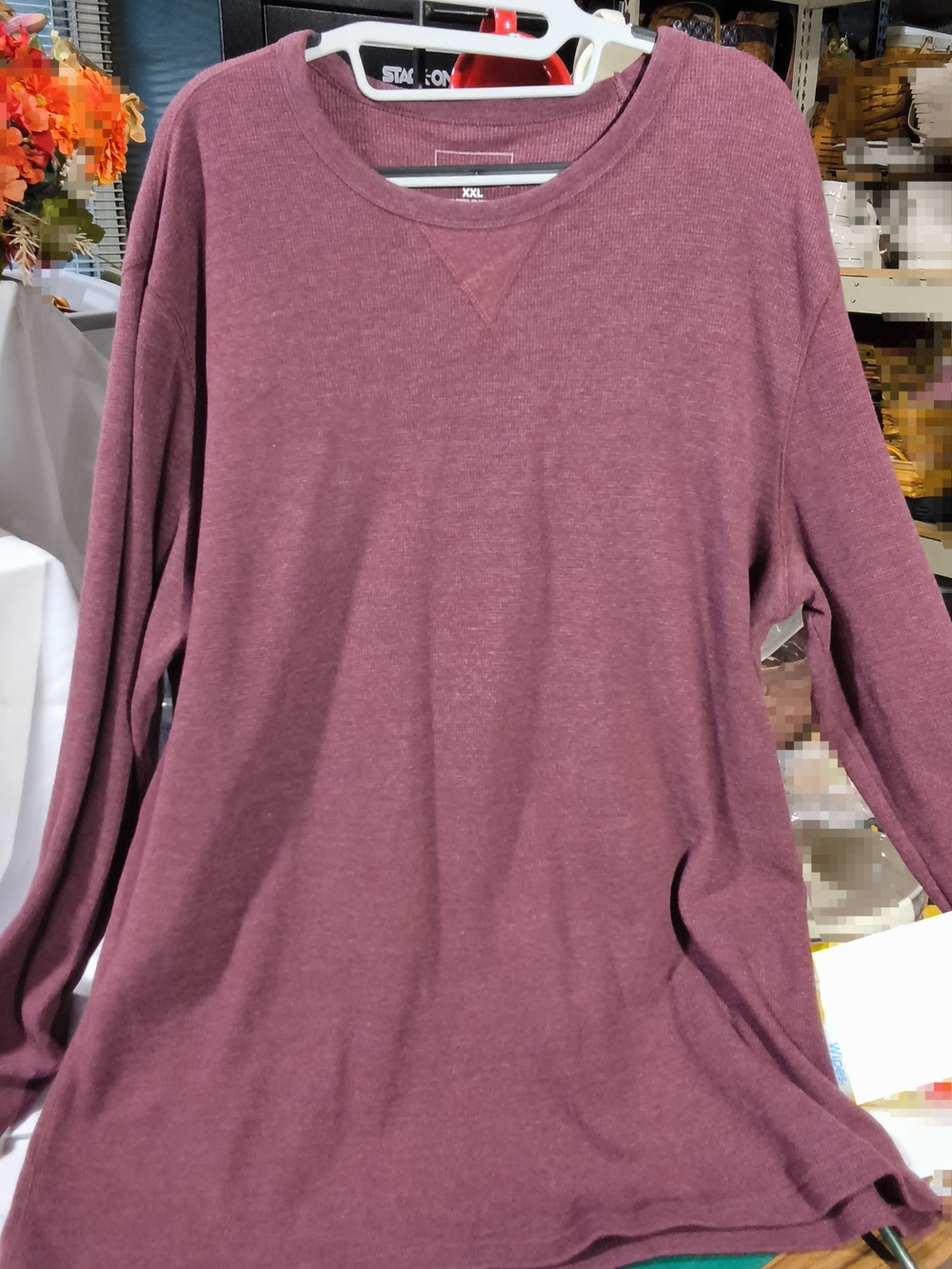 Sonoma Men's Long-Sleeve Crewneck Tee in Plum/Mauve